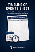 Workplace Timeline of Events Sheet | Printable PDF + DOCX | Business Attire