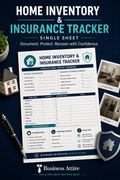 Home Inventory & Insurance Tracker | Printable XLSX | Business Attire