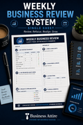 Weekly Business Review System | Printable XLSX | Business Attire
