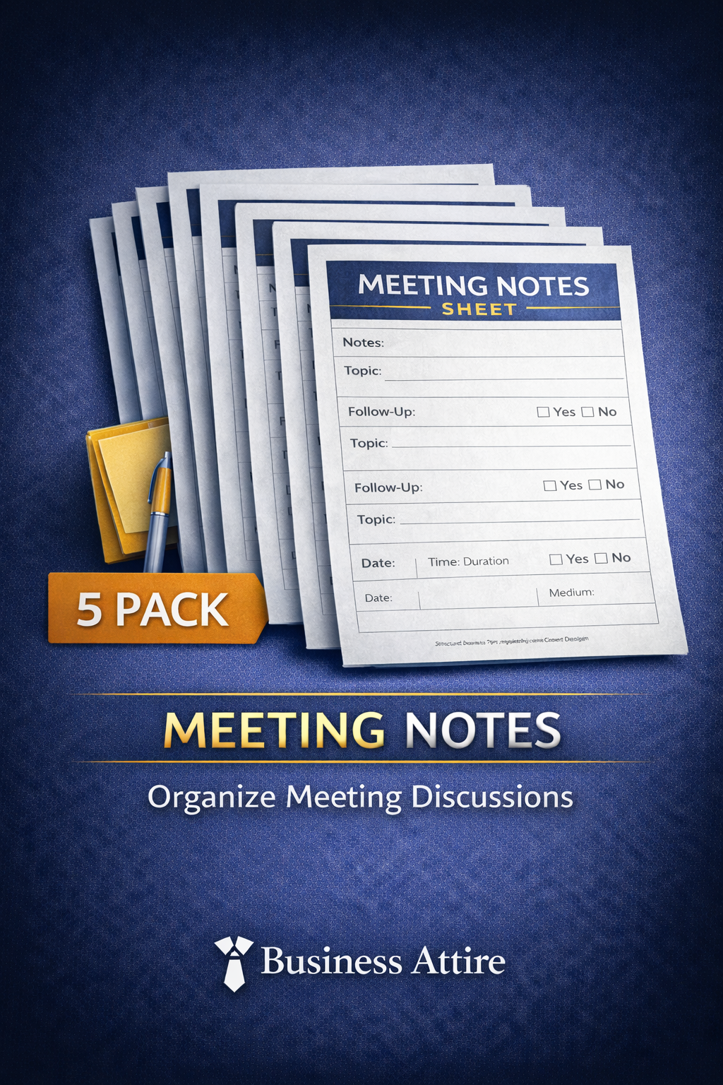 Meeting Notes Sheet (5 Pack)